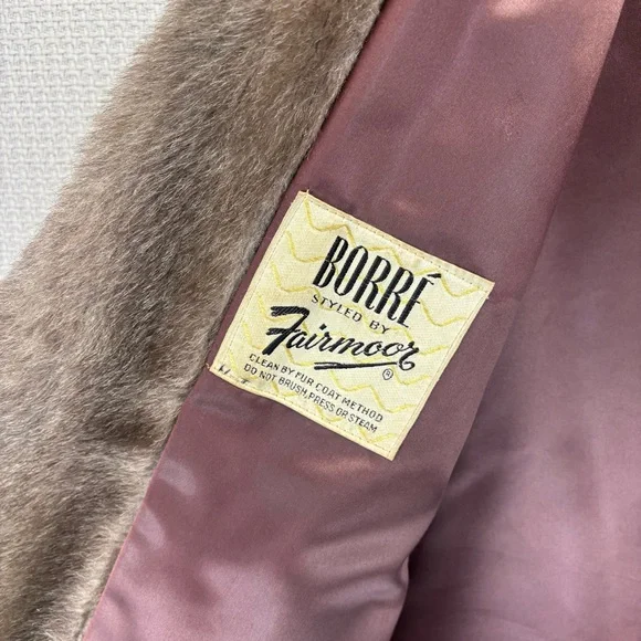 Vintage The Parisian Black Persian Lamb W/ Mink Collar Women's Jacket Med Short - Picture 6 of 10